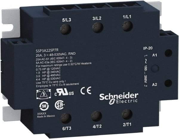 Schneider Electric - 3 Pole, 3NO, 90-140 VAC Control Relay - USA Tool & Supply