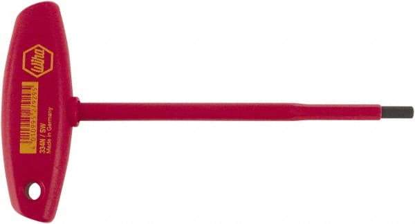 Wiha - 5/32" Hex, T-Handle, Insulated Hex Key - 6-29/32" OAL, Chrome Vanadium Molybdenum, Inch System of Measurement - USA Tool & Supply