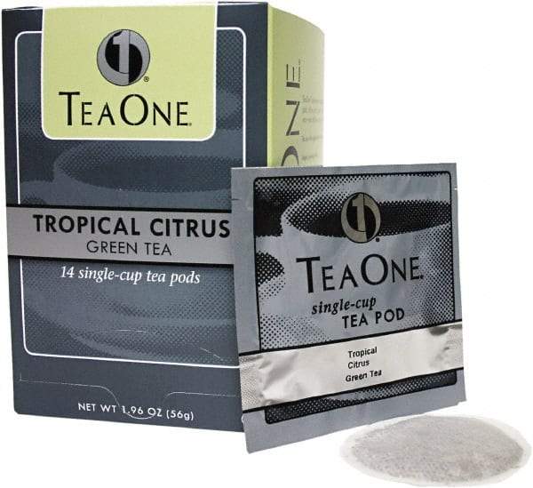 Tea One - Tea Pods, Tropical Citrus Green, 14/Box - USA Tool & Supply