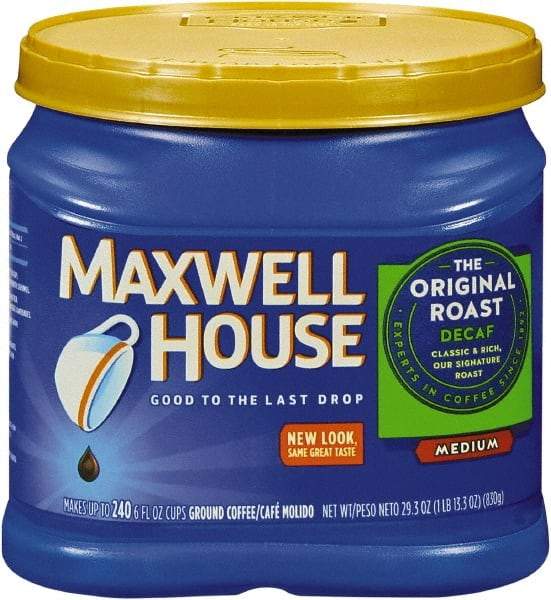 Maxwell House - Coffee, Decaffeinated Ground Coffee, 29.3 oz Can - USA Tool & Supply