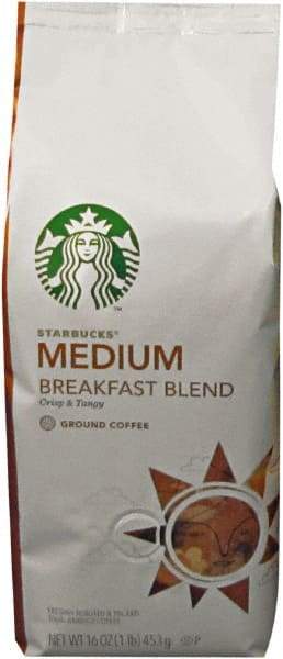 Starbucks - Coffee, Breakfast Blend, Ground, 1 Lb Bag - USA Tool & Supply