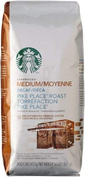 Starbucks - Coffee, Ground, Pike Place Decaf, 1 Lb Bag - USA Tool & Supply