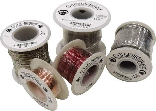 Made in USA - 30 Gage, 0.01" Diameter x 1,000' Long, Bare, Tinned Copper Bus Bar Wire - Pure Copper (ASTM B3) - USA Tool & Supply