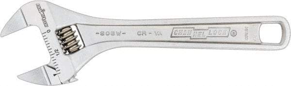 Channellock - 15/16" Jaw Capacity, 6" Standard Adjustable Wrench - Chrome Vanadium Steel, Chrome Finish, 6-3/8" OAL - USA Tool & Supply