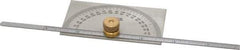 SPI - 0 to 6 Inch Rule Measurement Range, 0 to 180° Angle Measurement Range, Rectangle Head Protractor and Depth Gage - 1° Angle Graduation, 3-3/8 Inch Head Length, 2 Inch Head Width, 1/4 Inch Wide Rule, 1/32 Inch Rule Graduation - USA Tool & Supply