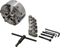 Buck Chuck Company - 6 Jaws, 6" Diam, Self Centering Manual Lathe Chuck - Front Mount, Adjustable, 3,450 Max RPM, 1.78" Through Hole Diam, Forged Steel - USA Tool & Supply