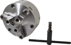 Buck Chuck Company - 3 Jaws, 6" Diam, Self Centering Manual Lathe Chuck - Front Mount, Adjustable, Reversible, 4,600 Max RPM, 1.78" Through Hole Diam, Forged Steel - USA Tool & Supply