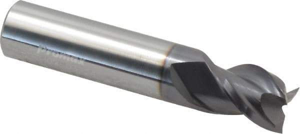 ProMax - 1/2", 5/8" LOC, 1/2" Shank Diam, 2-1/2" OAL, 3 Flute, Solid Carbide Square End Mill - Single End, AlTiN Finish, Spiral Flute, 40° Helix, Centercutting, Right Hand Cut, Right Hand Flute, Series 109 - USA Tool & Supply