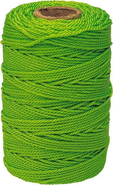 Irwin - #18, Nylon Braided Twine - Fluorescent Green - USA Tool & Supply