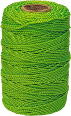 Irwin - #18, Nylon Braided Twine - Fluorescent Green - USA Tool & Supply