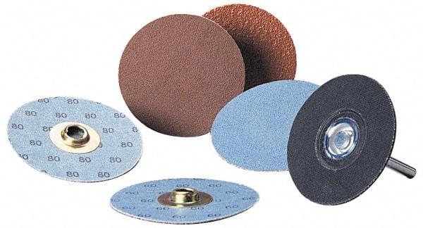 Standard Abrasives - 3" Disc Diam, 100 Grit, Aluminum Oxide Quick Change Disc - Type S Attaching System, Coated, Light Brown, Fine Grade - USA Tool & Supply