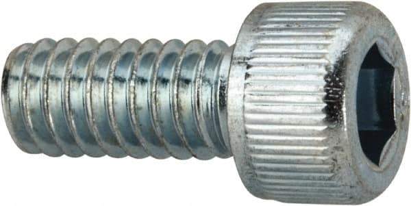 Value Collection - #8-32 UNC Hex Socket Drive, Socket Cap Screw - Alloy Steel, Zinc-Plated Finish, Fully Threaded, 3/8" Length Under Head - USA Tool & Supply
