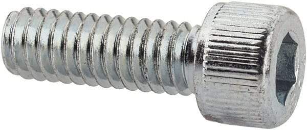 Value Collection - #8-32 UNC Hex Socket Drive, Socket Cap Screw - Alloy Steel, Zinc-Plated Finish, Fully Threaded, 1/2" Length Under Head - USA Tool & Supply