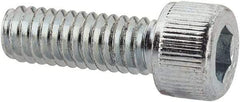 Value Collection - #8-32 UNC Hex Socket Drive, Socket Cap Screw - Alloy Steel, Zinc-Plated Finish, Fully Threaded, 1/2" Length Under Head - USA Tool & Supply
