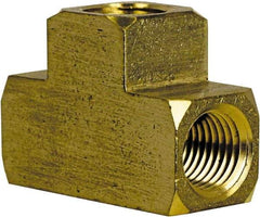 Cerro - 1/8 Female Thread, Brass Industrial Pipe Female Tee - FNPT, 1,200 psi - USA Tool & Supply