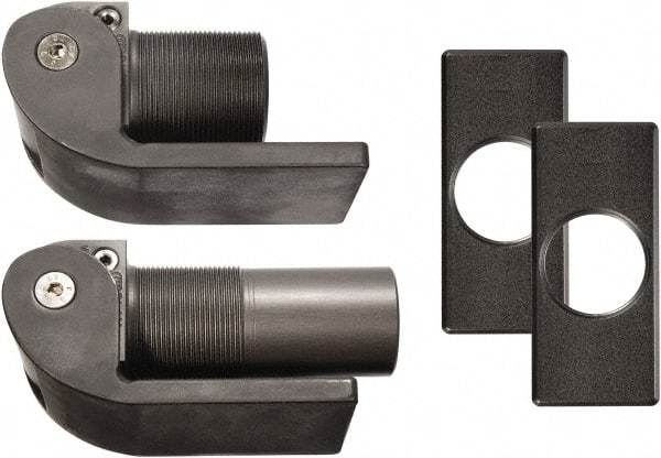 D&D Technologies - 2.16" Long x 2.16" Wide x 5/16" Thick, Gate Hinge - Steel, Anodized Aluminum Finish - USA Tool & Supply