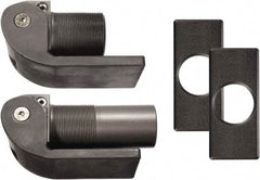 D&D Technologies - 2.16" Long x 2.16" Wide x 5/16" Thick, Gate Hinge - Steel, Anodized Aluminum Finish - USA Tool & Supply