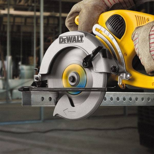 DeWALT - 7-1/4" Diam, 5/8" Arbor Hole Diam, 48 Tooth Wet & Dry Cut Saw Blade - High Speed Steel, Crosscut Action, Standard Round Arbor - USA Tool & Supply