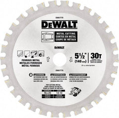 DeWALT - 5-1/2" Diam, 25/32" Arbor Hole Diam, 30 Tooth Wet & Dry Cut Saw Blade - High Speed Steel, Crosscut Action, Standard Round Arbor - USA Tool & Supply