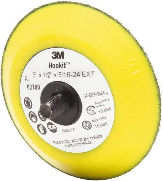 3M - 3" Diam Hook & Loop Disc Backing Pad - 15,000 RPM - USA Tool & Supply