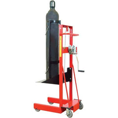 Wesco Industrial Products - 300 Lb Capacity, 40" Lift Height, Winch Steel Stacker Manually Operated Lift - USA Tool & Supply