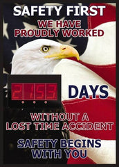 NMC - Scoreboards Scoreboard Type: Digital Scoreboard Legend: Safety First We Have Proudly Worked ____ Days Without A Lost Time Accident On The Job Safety Begins With You - USA Tool & Supply