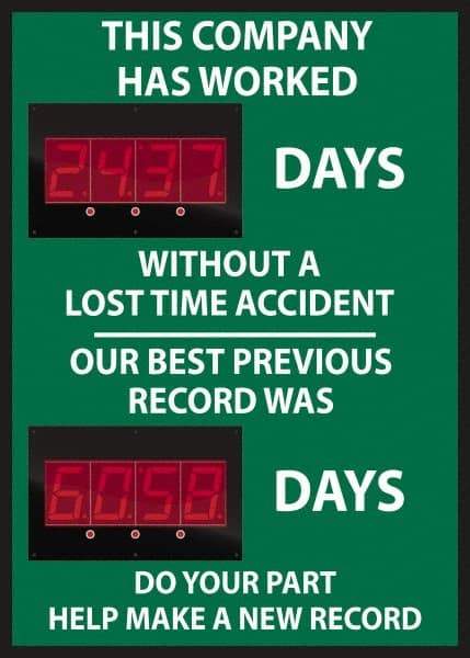 NMC - Scoreboards Scoreboard Type: Digital Scoreboard Legend: This Company Has Worked ____ Days Without A Lost Time Accident Our Best Previous Record Was _____ Days - USA Tool & Supply