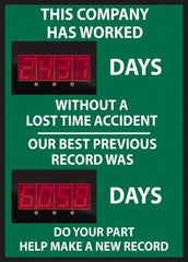 NMC - Scoreboards Scoreboard Type: Digital Scoreboard Legend: This Company Has Worked ____ Days Without A Lost Time Accident Our Best Previous Record Was _____ Days - USA Tool & Supply