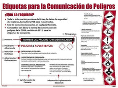 NMC - 18" Wide x 24" High Laminated Paper Hazardous Materials Information Poster - 0.03" Thick, Spanish - USA Tool & Supply