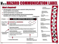 NMC - 18" Wide x 24" High Laminated Paper Hazardous Materials Information Poster - 0.03" Thick, English - USA Tool & Supply