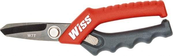 Wiss - 1-3/4" LOC, 7" OAL Stainless Steel Shears - Ergonomic, Plastic Straight Handle, For General Purpose Use - USA Tool & Supply