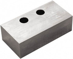 5th Axis - 6" Wide x 1.85" High x 3" Thick, Flat/No Step Vise Jaw - Soft, Steel, Manual Jaw, Compatible with V6105 Vises - USA Tool & Supply