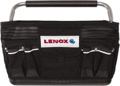 Lenox - 23 Pocket Black Ballistic Nylon Tool Bag - 19" Wide x 10" Deep x 12" High - USA Tool & Supply