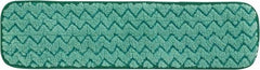 Rubbermaid - 469.9mm Long x 5-1/2" Wide Microfiber Dust Mop Pad - Green, Looped Head, Launderable - USA Tool & Supply