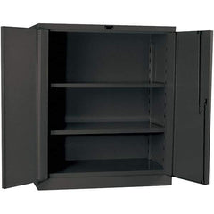 Hallowell - 2 Shelf Locking Storage Cabinet - Steel, 36" Wide x 21" Deep x 42" High, Gray - USA Tool & Supply