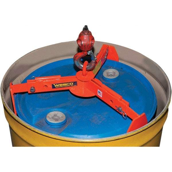 Wesco Industrial Products - 1,000 Lb Load Capacity, 30 & 55 Gal Drum Lifter - 29-1/2" Wide x 5-1/2" High, Steel Wheels - USA Tool & Supply