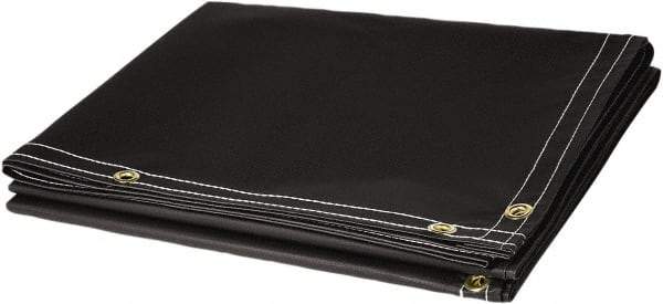 Steiner - 10' High x 6' Wide Vinyl Laminated Polyester Welding Curtain - Black, Grommet - USA Tool & Supply