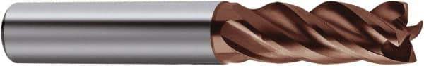Guhring - 1/2", 4 Flute, Single End, Solid Carbide, 1/8" Corner Radius End Mill - 3-1/2" OAL, Right Hand Flute, 1" LOC, Right Hand Cut - USA Tool & Supply