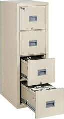 FireKing - 17-3/4" Wide x 52-3/4" High x 25" Deep, 4 Drawer Vertical File - Steel, Parchment - USA Tool & Supply