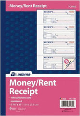 Adams Business Forms - 100 Sheet, 7-5/8 x 11", Receipt Book - USA Tool & Supply