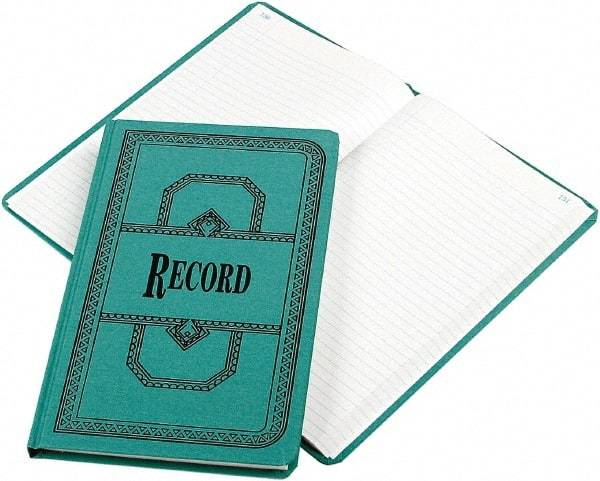 Boorum & Pease - 300 Sheet, 12-1/8 x 7-5/8", Record Rule Record/Account Book - Blue - USA Tool & Supply