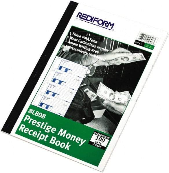 REDIFORM - 100 Sheet, 7 x 2-3/4", Receipt Book - USA Tool & Supply