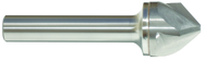 1/2" Size-1/4" Shank-60° Carbide-Bright 3 Flute Machine Countersink - USA Tool & Supply