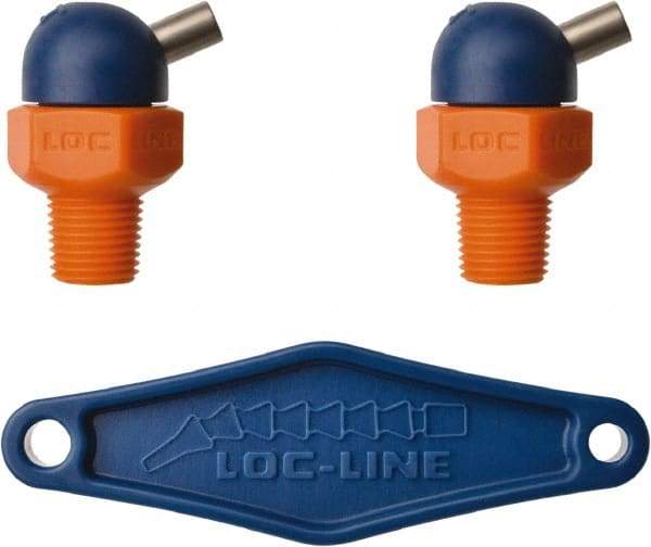 Loc-Line - 1/8" Hose Inside Diam x 5/32" Nozzle Diam, High-Pressure Coolant Hose Nozzle - NPT, for Use with Loc-Line Modular Hose System, 2 Pieces - USA Tool & Supply