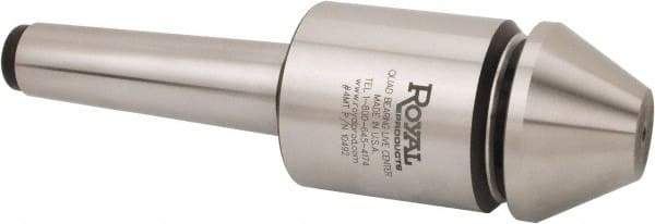 Royal Products - MT4 Morse Taper, 2.45" Head Diam Live Center - 5,000 Max RPM, 2.78" Head Length, 2-1/2" Point Diam, 1.58" Point Len, 1,905 Lb Max Workpc, Bull Nose Point - USA Tool & Supply