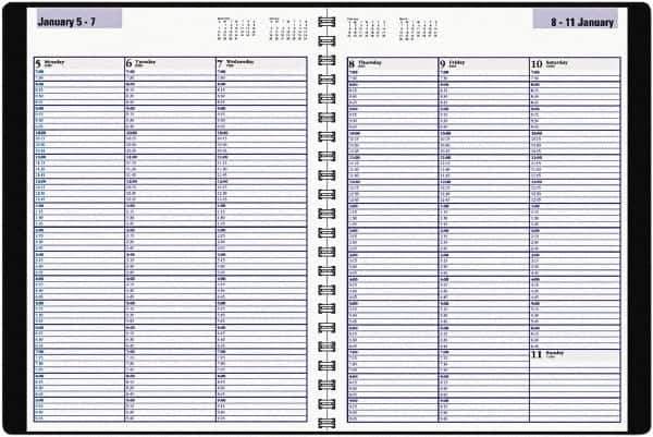 DayMinder - 104 Sheet, 8" x 11", Appointment Book - Black - USA Tool & Supply