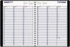 DayMinder - 104 Sheet, 8" x 11", Appointment Book - Black - USA Tool & Supply