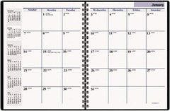 DayMinder - 24 Sheet, 6-7/8 x 8-3/4", Appointment Book - Black - USA Tool & Supply