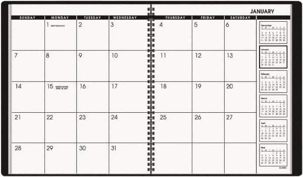 AT-A-GLANCE - 26 Sheet, 9 x 11", Planner Appointment Book - Black - USA Tool & Supply