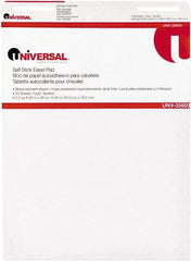 UNIVERSAL - 25 x 30 Inch Self Stick Easel Pad, White, 30 Sheets per Pad - For Use with Easel Stands - USA Tool & Supply